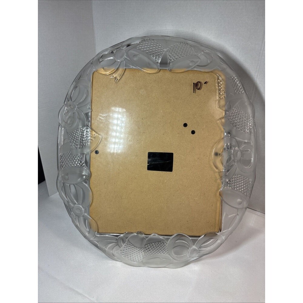 Crystal Clear Signatures 8x10 Glass Photo Frame Christmas Bells Bows
